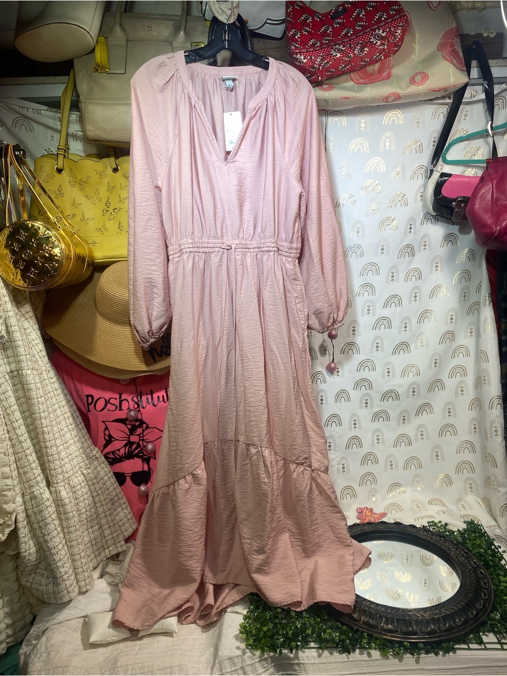 a new day Dusty Blush Long Sleeve Maxi Dress